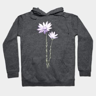 purple exeranthemum flowers watercolor Hoodie